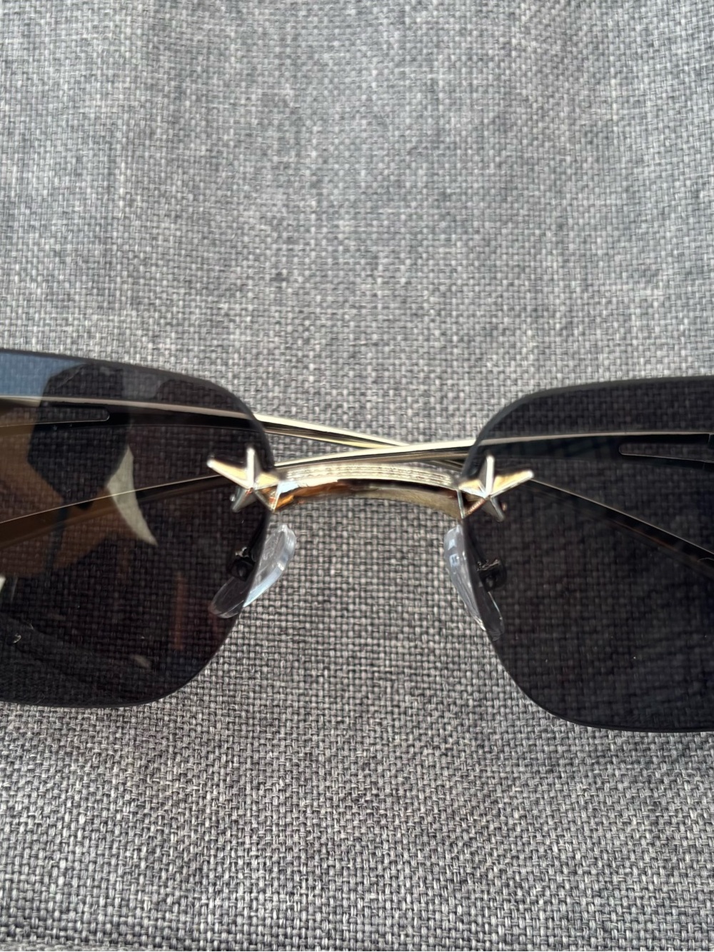 Women’s Black Lens Sunglasses with Gold Accents